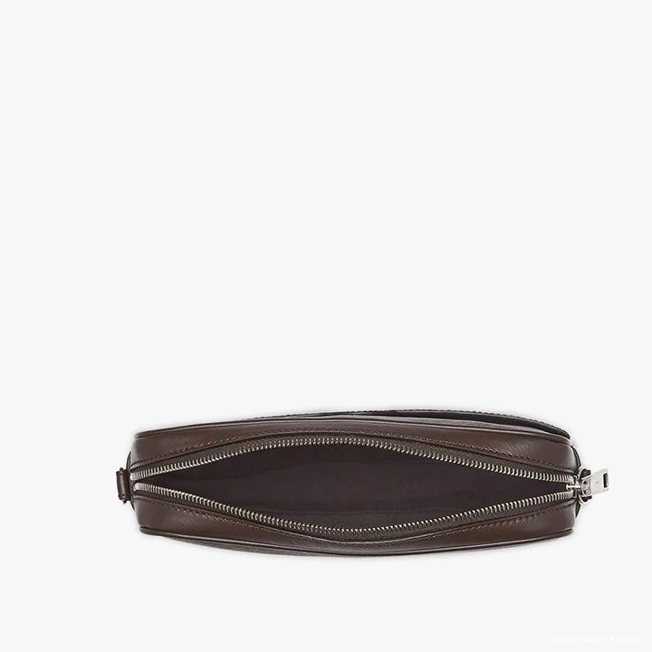 Affordable HOT ROMA Brown Fabric In Fendi Case FF Compact Camera Logo Motif 0729
